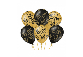 Ballonnen luxe goud en zwart - 40 jaar
