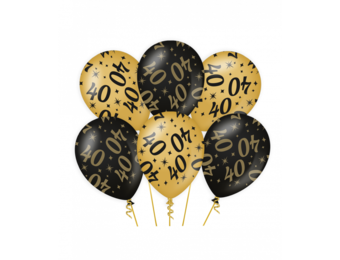 Ballonnen luxe goud en zwart - 40 jaar