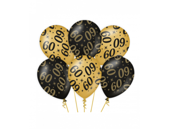 Ballonnen luxe goud en zwart - 60 jaar