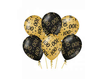 Ballonnen luxe goud en zwart - 100 jaar