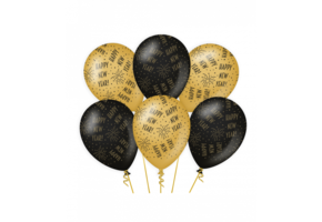 Ballonnen luxe goud en zwart - Happy new year