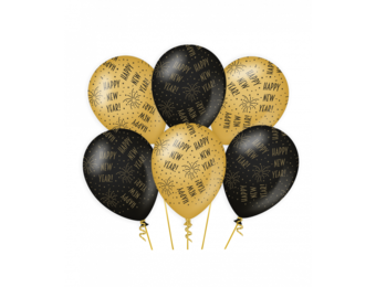 Ballonnen luxe goud en zwart - Happy new year