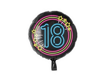 Neon folieballon - 18 jaar