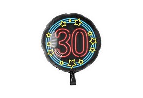 Neon folieballon - 30 jaar