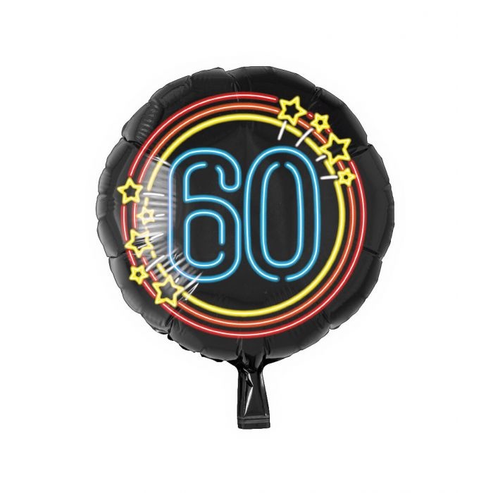 Neon folieballon - 60 jaar