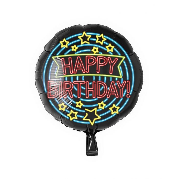 Neon folieballon - Happy Birthday