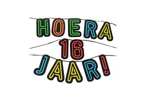 Neon slinger - Hoera 16 jaar!