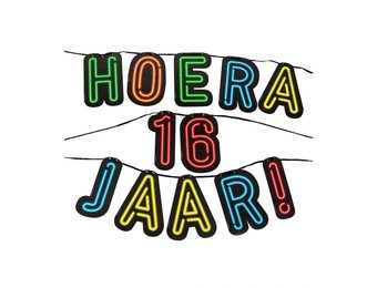 Neon slinger - Hoera 16 jaar!