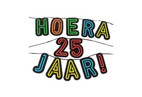 Neon slinger - Hoera 25 jaar!