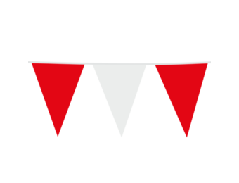 Vlaggenlijn rood en wit - 10 meter