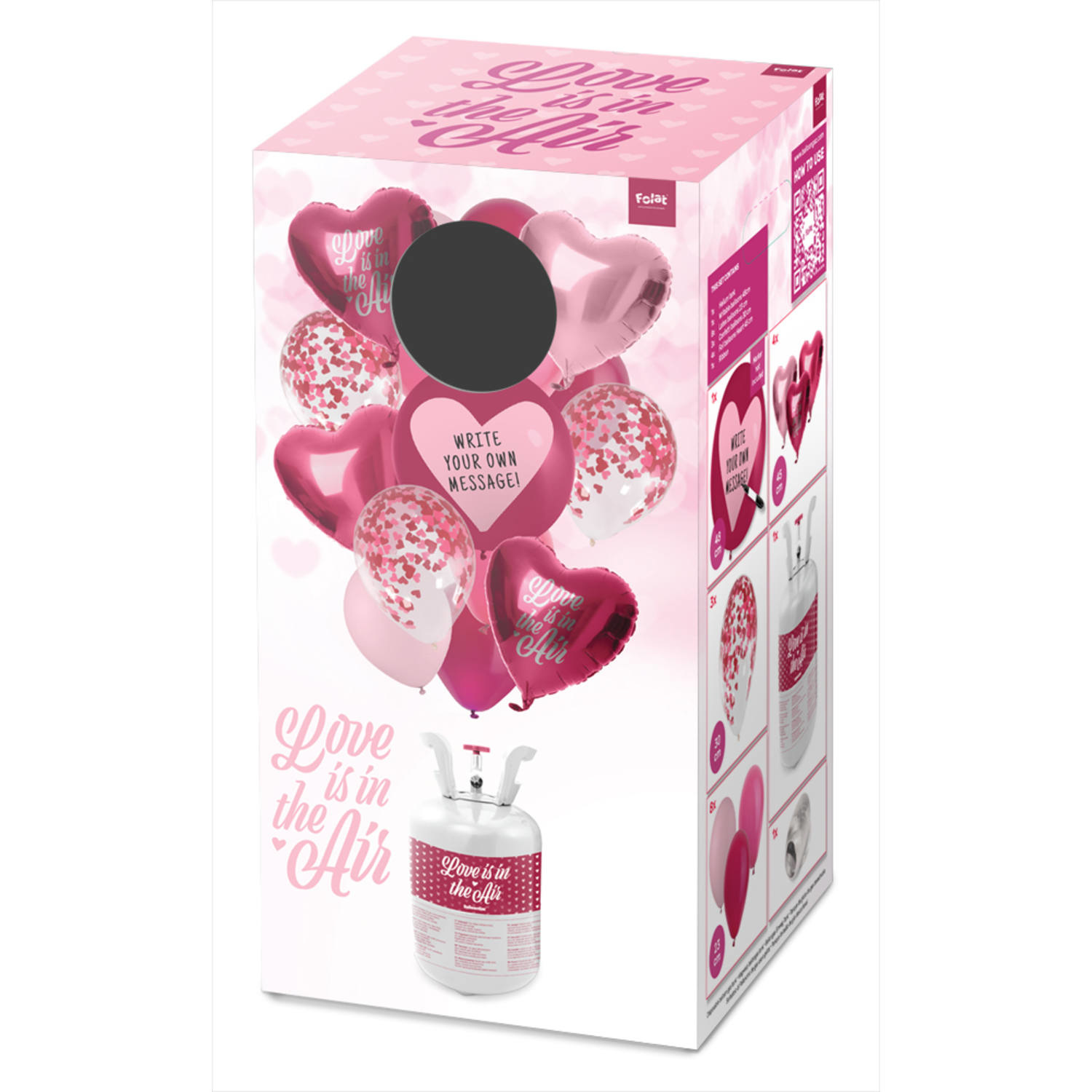 Helium Tank 'Love' met Ballonnen en Lint