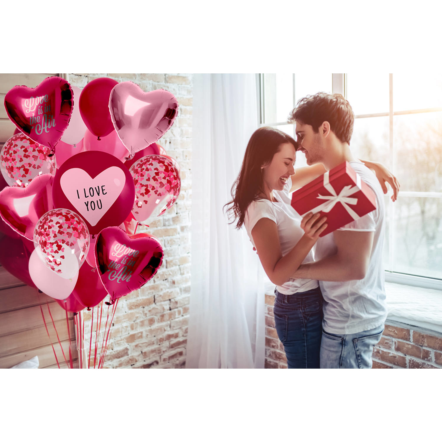 Helium Tank 'Love' met Ballonnen en Lint
