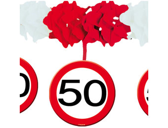 50 Jaar Verkeersbord Slinger met Onderhangers