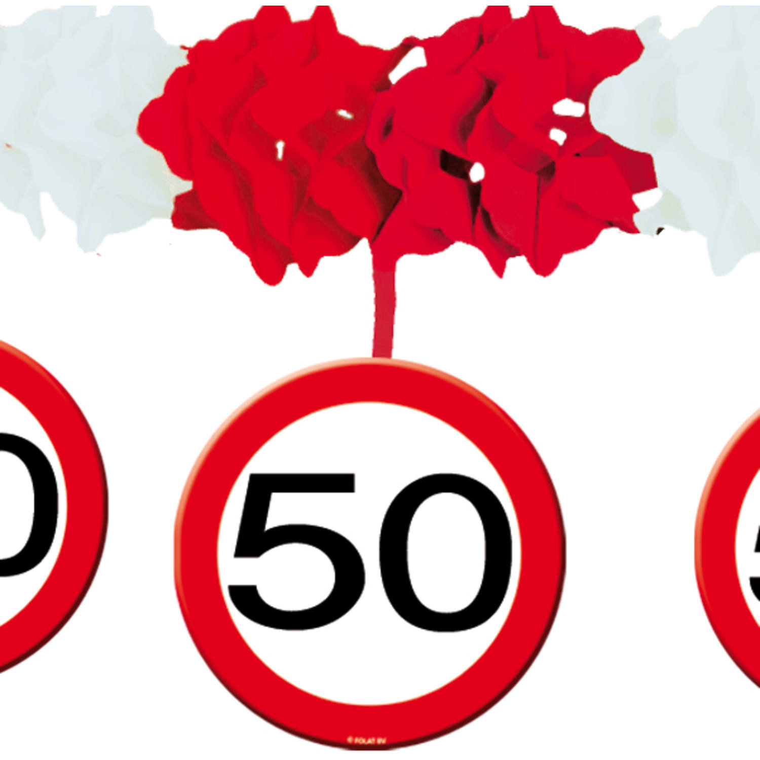 50 Jaar Verkeersbord Slinger met Onderhangers