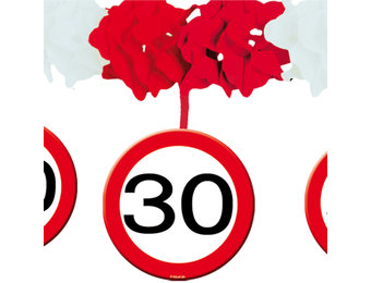 30 Jaar Verkeersbord Slinger met Onderhangers