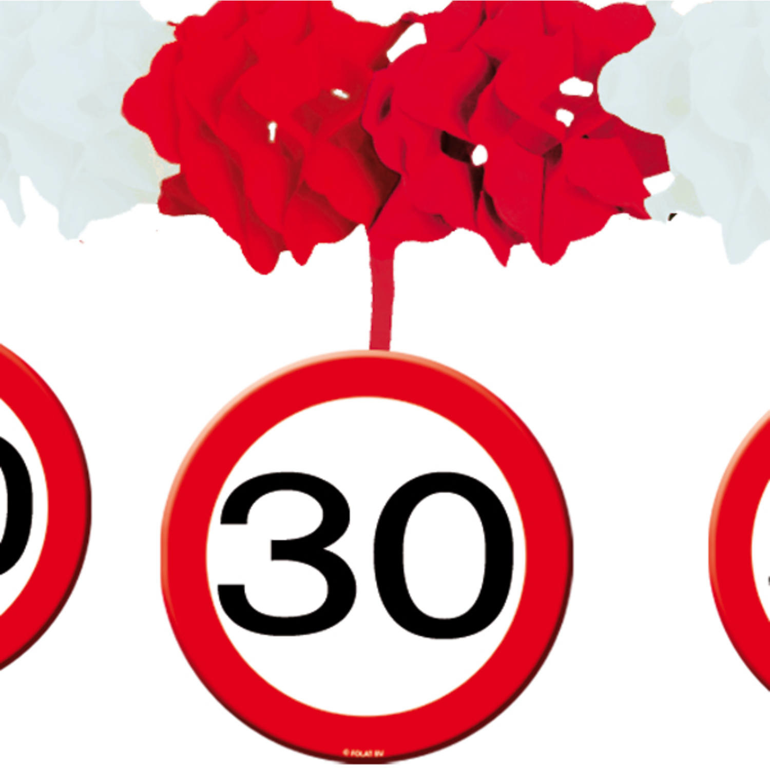 30 Jaar Verkeersbord Slinger met Onderhangers