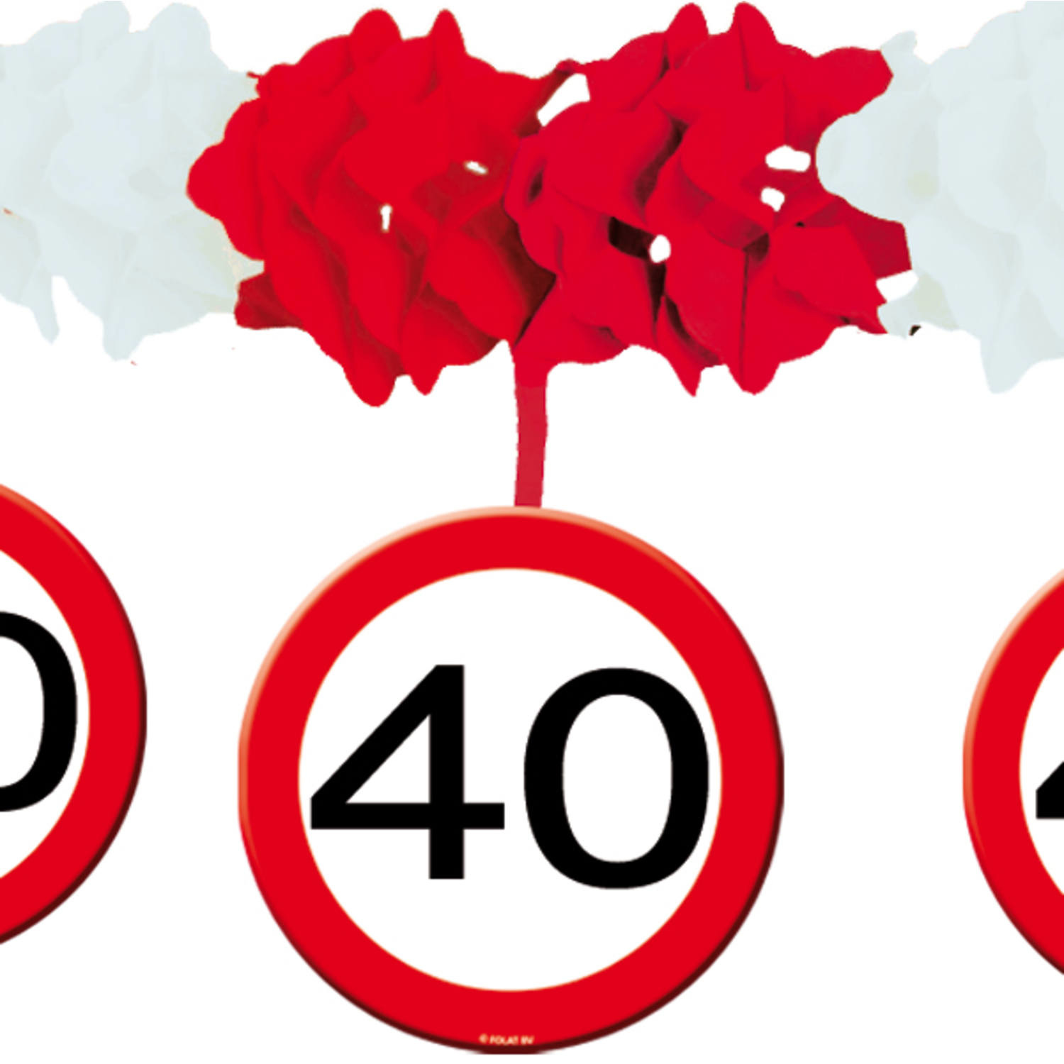 40 Jaar Verkeersbord Slinger met Onderhangers