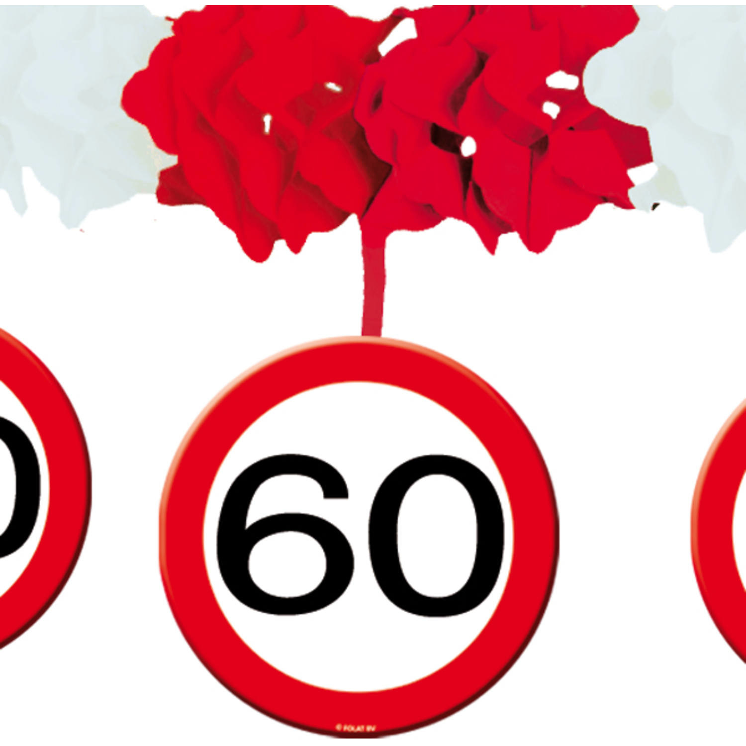 60 Jaar Verkeersbord Slinger met Onderhangers