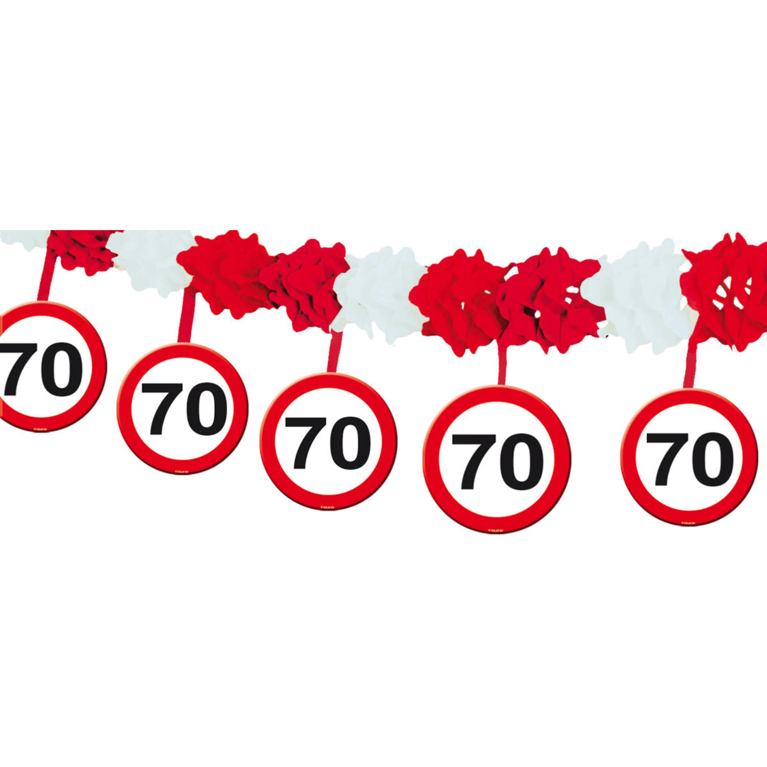 70 Jaar Verkeersbord Slinger met Onderhangers
