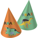 Hoedjes Papier Dino Roars - 6 stuks
