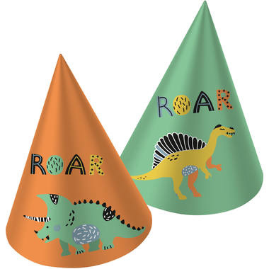 Hoedjes Papier Dino Roars - 6 stuks