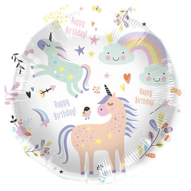 Folieballon Unicorns & Rainbows - 45 cm
