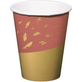 Bekers Luxe roze/goud 250ml - 8 stuks