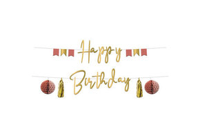 Letterslinger Luxe roze/goud 1.5 meter