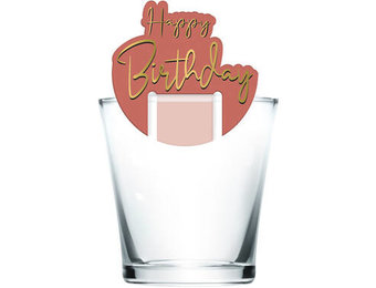 Glasmarkers roze/goud - 12 stuks