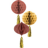 Honeycombs Luxe roze/goud - 3 stuks