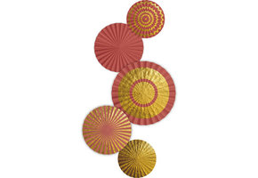 Honeycomb Waaiers Luxe roze/goud - 5 stuks