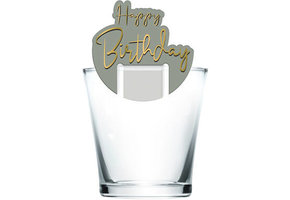 Glasmarkers Luxe Grijsgroen/goud - 12 stuks