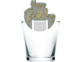 Glasmarkers Luxe Grijsgroen/goud - 12 stuks