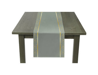 Tafelloper Luxe grijsgroen/goud 240x35cm