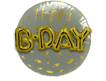 Folieballon 3D Luxe grijsgroen/goud - 56 cm