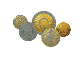 Honeycombs Luxe grijsgroen/goud - 5 stuks