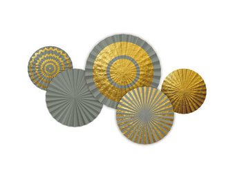 Honeycombs Luxe grijsgroen/goud - 5 stuks