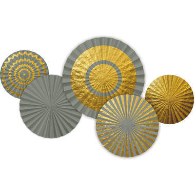 Honeycombs Luxe grijsgroen/goud - 5 stuks