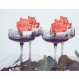 Glasmarkers roze/goud - 12 stuks