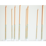 Kaarsjes Luxe groengrijs/goud 12,5cm - 16 stuks