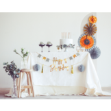 Vlaggenlijn Tassels Luxe Grijsgroen/goud - 4 meter