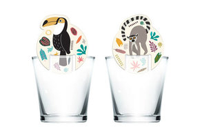 Zoo Party Glasmarkers - 6 stuks