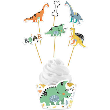 Cupcake Decoratie Dino Roars - 12stuks