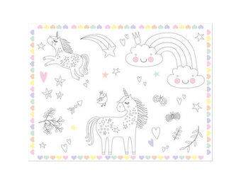 Placemats Unicorns & Rainbows - 6 stuks