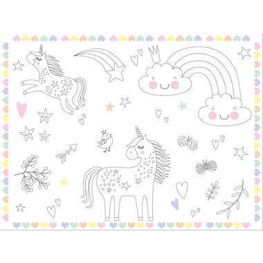 Placemats Unicorns & Rainbows - 6 stuks