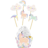 Cupcake Decoratie Unicorn & Rainbows - 12 stuks