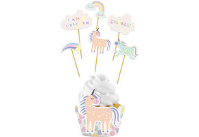 Cupcake Decoratie Unicorn & Rainbows - 12 stuks