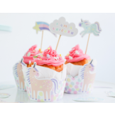 Cupcake Decoratie Unicorn & Rainbows - 12 stuks