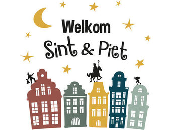 Raamstickers ''Welkom Sint&Piet''