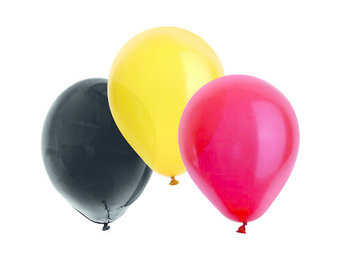 Ballonnen Zwart-Geel-Rood 23cm - 50 stuks